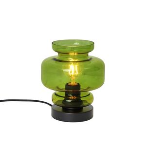 Retro stolní lampa černá se zeleným sklem - Denise obraz