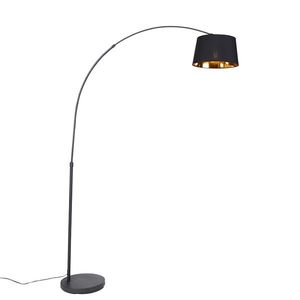 Moderní oblouková lampa černá se zlatem - Arc Basic obraz