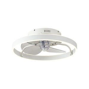 Stropní ventilátor bílý 50 cm vč. LED stmívatelný s dálkovým ovládáním - Maddy obraz