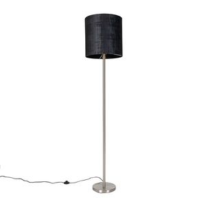 Moderní stojací lampa ocelová sstínítkem černým 40cm - Simplo obraz