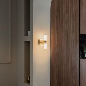 Chytré koupelnové nástěnné svítidlo zlaté IP44 2-světla vč. 2 Wifi G9 - Bath obraz