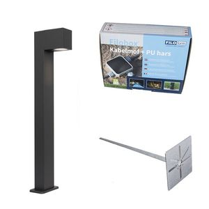 Industriální zahradní stojací lampa tmavě šedá 65 cm IP44 - Baleno obraz