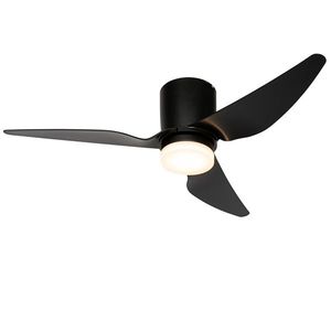 Stropní ventilátor černý 123 cm vč. LED stmívatelný s dálkovým ovládáním - Patty obraz