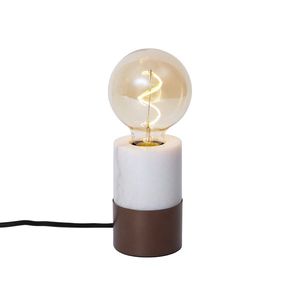 Moderní stolní lampa bronzová s bílým mramorem - Marissa obraz