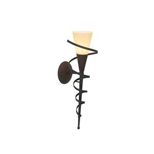 Rustikální nástěnná lampa rezavě hnědá se smetanovým sklem - Castle obraz
