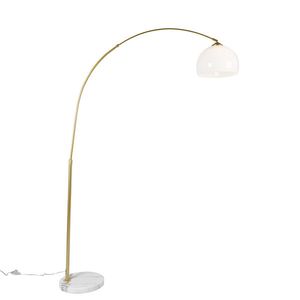 Chytrá oblouková lampa mosazná s bílým stínítkem vč. Wifi A60 - Arc Basic obraz