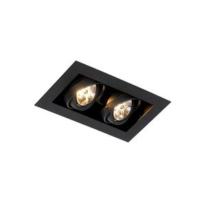 Chytré zapuštěné bodové svítidlo černé 2-světelné nastavitelné vč. 2 Wifi GU10 70mm - Oneon 70 obraz