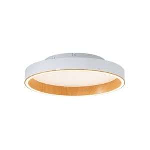 Designové stropní svítidlo bílé s dřevem 40 cm vč. LED 3-stupňový spínač - Ingo obraz