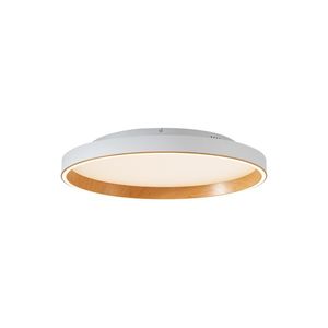 Designové stropní svítidlo bílé s dřevem 60 cm vč. LED 3-stupňový spínač - Ingo obraz