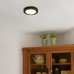 Moderní stropní svítidlo černé 18 cm IP44 - Yuma obraz
