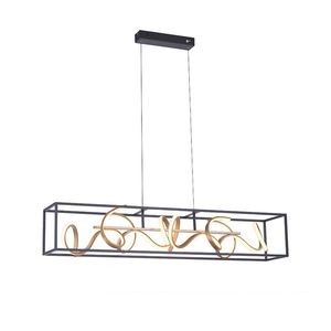 Designové závěsné svítidlo černé se zlatem stmívatelné vč. LED - Krisscross Cage obraz