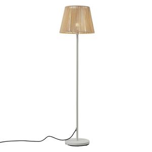 Venkovní stojací lampa bílá s béžovým lanovým stínidlem IP44 - Virginia Jayla obraz