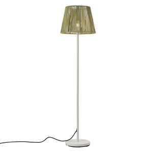 Venkovní stojací lampa bílá se zeleným lanovým stínidlem IP44 / IP54 - Virginia Jayla obraz