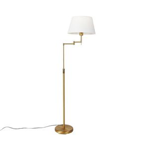 Chytrá stojací lampa bronzová s bílým stínítkem vč. Wifi A60 - Ladas Deluxe obraz