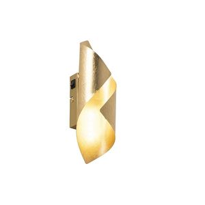 Retrová nástěnná lampa list zlatá vč. vypínače - Belle obraz