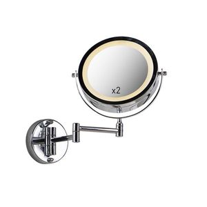 Designové nástěnné zrcadlo chrom s LED s tlumením do tepla, nastavitelné IP44 - Vicino obraz