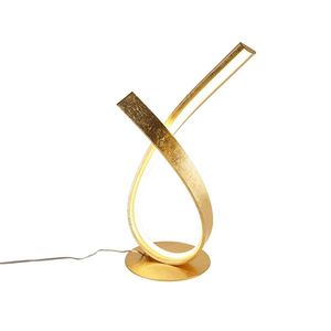 Designová stolní lampa zlatá 38, 5 cm vč. LED a stmívače - Belinda obraz