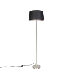 Moderní stojací lampa ocel s černým stínítkem 45 cm - Simplo obraz