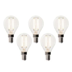 Sada 5 ks E14 dimbare LED lamp P45 helder glas 3W 250 lm 2200K obraz