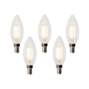 Set van 5 E14 3-staps dimbare LED lampen B35 helder 4W 450 lm 2700K obraz