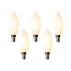 Set van 5 E14 dimbare LED lampen B35 opaal 4W 400 lm 2200K obraz