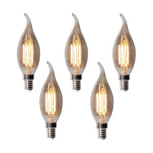 Set van 5 E14 dimbare LED lampen BXS35 smoke 4W 300 lm 2200K obraz