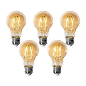 Sada 5 ks E27 dimbare LED lamp A60 goud 3W 250 lm 2200K obraz