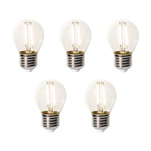 Sada 5 ks E27 dimbare LED lamp P45 helder glas 3W 250 lm 2200K obraz