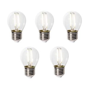 Sada 5 ks E27 dimbare LED lamp P45 helder glas 3W 250 lm 3000K obraz