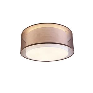 Moderní stropní svítidlo hnědé s bílou 50 cm 3-světlo - Drum Duo obraz