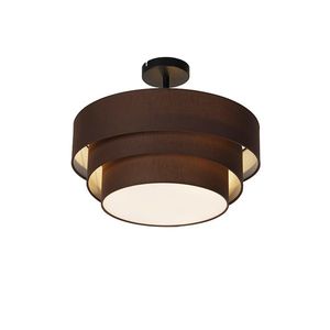 Moderní stropní svítidlo hnědé 45 cm 3-světlo - Drum Trio obraz