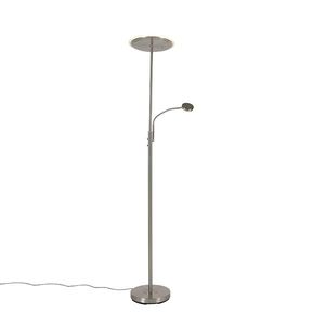 Moderní stojací lampa ocel včetně LED sstmívačem aramenem na čtení - Strela obraz