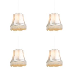 Sada 4 retro závěsných lamp krémová 45 cm - Granny obraz