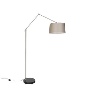 Moderní stojací lampa ocel stmavě hnědým stínítkem 45 cm - Editor obraz