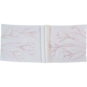 Sander Lněný běhoun na stůl Crocus, 50 x 150 cm, white/peony 73769-05 obraz