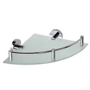 SAPHO X-ROUND E skleněná polička rohová s hrazdou 255x60x230, chrom XR605 obraz