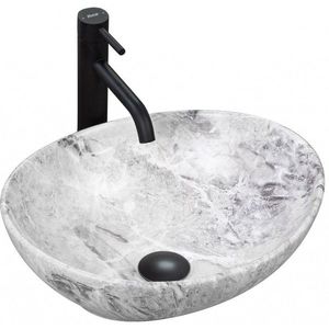 REA Umyvadlo na desku Sofia Stone Marble 41x34, 5 REA-U9908 obraz