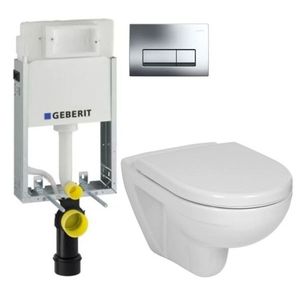 GEBERIT KOMBIFIXBasic vč. chromového tlačítka DELTA 51 + WC JIKA LYRA PLUS + SEDÁTKO DURAPLAST 110.100.00.1 51CR LY6 obraz