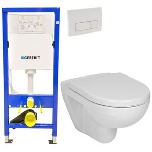 GEBERIT DuofixBasic s bílým tlačítkem DELTA51 + WC JIKA LYRA PLUS + SEDÁTKO DURAPLAST 458.103.00.1 51BI LY6 obraz