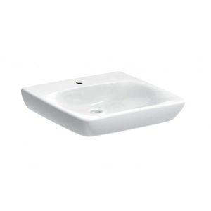 GEBERIT Selnova Comfort Umyvadlo bezbariérové, 55x55 cm, bez přepadu, otvor pro baterii, bílá 500.187.01.7 obraz