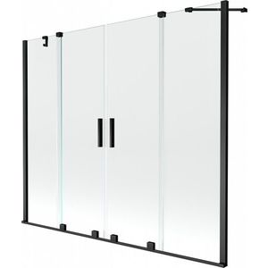 MEXEN/S Velar Duo Dvoukřídlá posuvná vanová zástěna 170 x 150 cm, transparent, černá 896-170-000-02-70 obraz