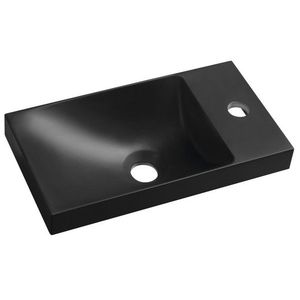 SAPHO AGOS umývátko, litý mramor, 40x22cm, levé/pravé, černá mat AS400B obraz