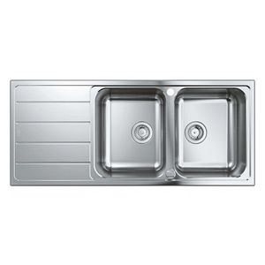 GROHE Dřezy Dřez K500 s automatickým odtokem, 116x50 cm, kartáčovaná nerez 31588SD1 obraz