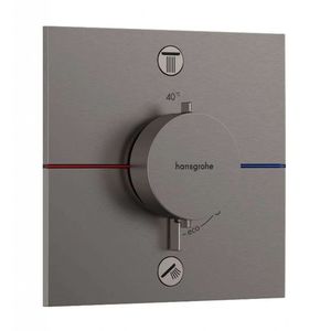HANSGROHE ShowerSelect Comfort Termostatická baterie pod omítku, pro 2 spotřebiče, kartáčovaný černý chrom 15572340 obraz