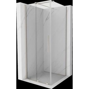 MEXEN/S Velar sprchový kout, posuvné dveře 90 x 90 cm, transparent, nikl kartáčovaná 871-090-090-01-97 obraz