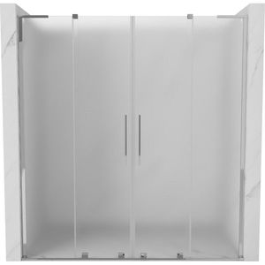 MEXEN/S Velar L Duo posuvné sprchové dveře 200 cm, dekor, chrom 871-200-003-32-01 obraz