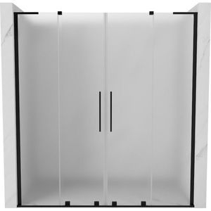 MEXEN/S Velar L Duo posuvné sprchové dveře 200 cm, dekor, černá 871-200-003-32-70 obraz