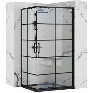 REA/S Sprchový kout CONCEPT 80x100 černý Se sprchovou vaničkou Savoy black KPL-K1006 obraz