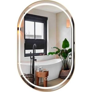 REA Zrcadlo LED OLL 60x90 cm Brush Gold HOM-02509 obraz