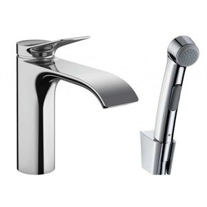 HANSGROHE Vivenis Umyvadlová baterie s výpustí Push-Open a bidetovou sprškou, EcoSmart, chrom 75210000 obraz